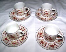 Vintage? Set Of 4 Miniature Cups & Saucers - Autmumn Color Floral -Made In China picture