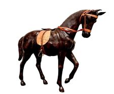 FRENCH VINTAGE LEATHER HORSE SCULPTURE (1940) picture
