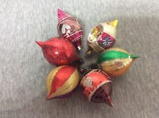 Vintage 1950’s Lot of 6 Blown  Mercury Glass Teardrops Christmas Ornaments picture