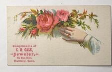 Victorian Jewelers trade Card (Clayton) CH Case 335 Main St Hartford CT B66 picture