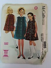 1963 Vintage MCCALL'S Pattern 6895 Girl's Dress Jumper Blouse Size 7 No Booklet picture