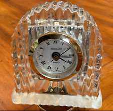 Vintage - Michael C Fina 5th Avenue Crystal Glass Tabletop Clock - Quartz picture