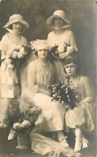 Postcard RPPC 1920s Wedding Bride & Bridesmaid interior 23-12795 picture