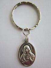 Silver Plated Immaculate Heart of Mary Medal Italy Key  Ring picture