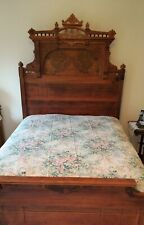 Vintage USA Springmaid Tranquility Floral & Lace Queen Size Fitted Sheet VGUC  picture