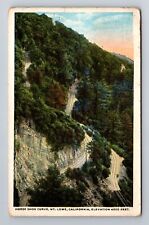 Mt. Lowe CA-California, Horseshoe Curve, Antique Vintage c1920's Postcard picture