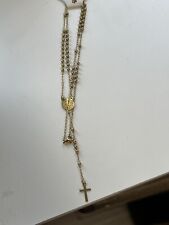 Catholic Gold tone Beads Rosary Necklace  (US SELLER) picture