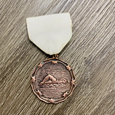 Vintage 1981 High School Swimming Bronze Medal Orange League CA Third Place picture