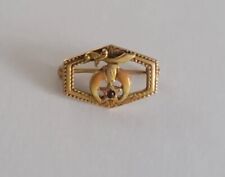 VINTAGE SHRINERS 10k GOLD & RUBY ENAMEL SMALL LAPEL PIN picture