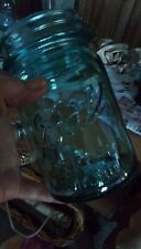 Antique Ball PERFECT MASON Pint Canning Jar BLUE# 10 - 1923-1933 picture