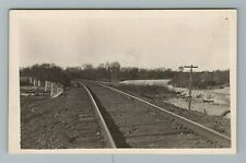 1900s 1910s Railroad Railway Train Bridge Stone Waterfall RPPC Photo Postcard picture