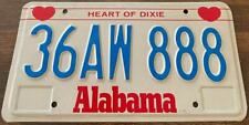 Alabama Vintage License Plate 36AW 888 Good Number Lucky Vintage Double Hearts picture