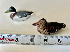 VINTAGE MINIATURE CAST IRON DUCKS, HANDPAINTED, Paper Weight, Heavy. picture