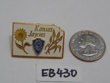 Vintage Jaycees Enameled Lapel Pin 1970's Kansas Farm Wheat & Flower picture