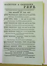 1876 MacNiven & Cameron Pens Waverly PRINT AD in 5 Languages Edinburgh Scotland picture