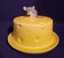 Vintage Lefton Mouse on Cheese Wheel Dish with Lid picture