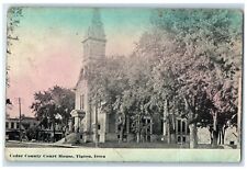 1920 Cedar Court House Building Street View Tipton Iowa IA Vintage Postcard picture