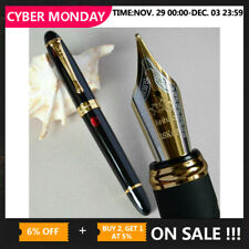 Jinhao X450 Black with Fireworks Fountain Pen 0.7mm Broad Nib 18KGP Golden Trim picture