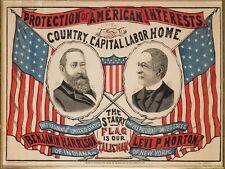 1888 Benjamin Harrison Campaign Poster NEW Metal Sign: 