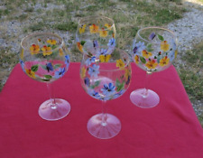 Hand Painted Wine Glasses, Set Of 4 picture