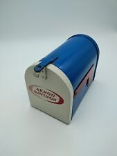 Vintage METAL MAILBOX Coin Bank  First Akron Savings Loan Box picture