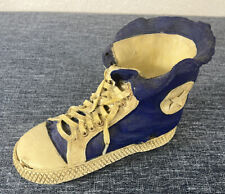 Vintage Ceramic Blue Converse Tennis Shoe All Stars High Top Planter picture