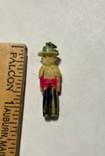 Vintage Celluloid Charm - Well Dressed Man or Boy - Hand Painted w/ Metal Ring picture