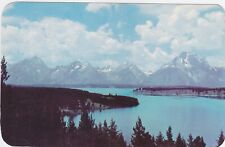 Postcard Teton Range Jackson from Signal Mountain 3.5 X 5.5 Unused Vintage picture