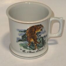 1960s VINTAGE SHAVING MUG TIGER ROARING A CLOSE SHAVE CERAMIC MADE IN JAPAN Cup picture