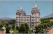 VTG. Union Pacific Railroad Pictorial Postcard Mormon Temple Salt Lake City Utah picture
