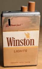 Vintage WINSTON LIGHTS Cigarette Pack Lighter Gold Wrap Untested picture