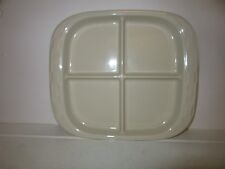 Longaberger Woven Tradition Pottery Divided Dish Relish Tray Serving Plate Ivory picture