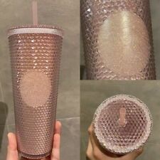 New 2023 Starbucks China Sakura Pink Glitter Studded Cold Cup Tumbler 24oz picture