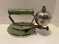 Coleman Lantern # 4A Instant-Lite Gas Iron Green Enamel & Wood Handle Very Clean picture