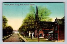 Windsor ON-Ontario Canada, Windsor Avenue Looking North, Vintage c1913 Postcard picture