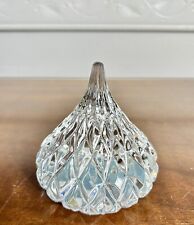 Leaded Shannon Crystal Glass Hershey's Kiss Shape Paperweight 3” Tall 3” Wide picture