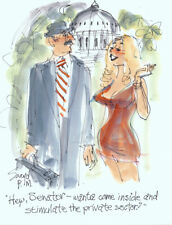 Doug Sneyd Signed Original Art Playboy Gag Rough Sketch Politics Senator & Blond picture