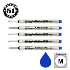 Pack of 5 Retro 51 REF57P (REF5P) Capless Rollerball Refill Tornado Pens, Blue picture