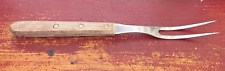 Vintage DEXTER S2896 1/2 Carving Fork Wood Handle, Stainless RARE Fast ship CA picture