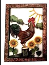 Rustic Farmhouse Metal Rooster Wall Art Fun Each Is 14” X 10” W/ Copper picture