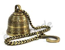 Ethnic Indian Handcrafted Brass Temple Bell With Chain | Brass Hanging Bell | Ho picture