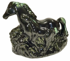 Phil-Mar MCM Ceramic Horse & Foal Vintage TV Lamp Black Green Glaze picture