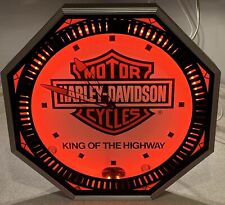 1980s-90s Harley-Davidson Dealership Neon Spinner Clock / NPI Style / Motorcycle picture