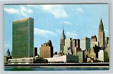 New York City NY, United Nations, Empire State Building, Vintage Postcard picture
