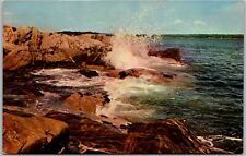 Postcard Vintage Chrome Coastal Rocks Maine ME picture