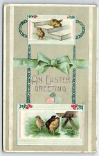 1909 WESTON MISSOURI AN EASTER GREETING BABY CHICKS EMBOSSED POSTCARD P3288 picture
