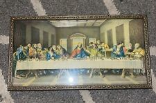 Vtg Last Supper 3D Intercraft Jesus & Disciples Picture Framed Christian 15x8 picture