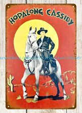 wall home tavern 1950s HOPALONG CASSIDY metal tin sign picture