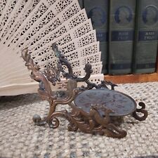 Vtg Ardardt Bronze Tone Metal Teacup, Saucer & Spoon Display or Inkwell Stand picture