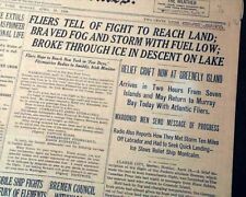 Very 1st TRANSATLANTIC FLIGHT Bremen Airplane Westward  1928 Old NYC Newspaper picture